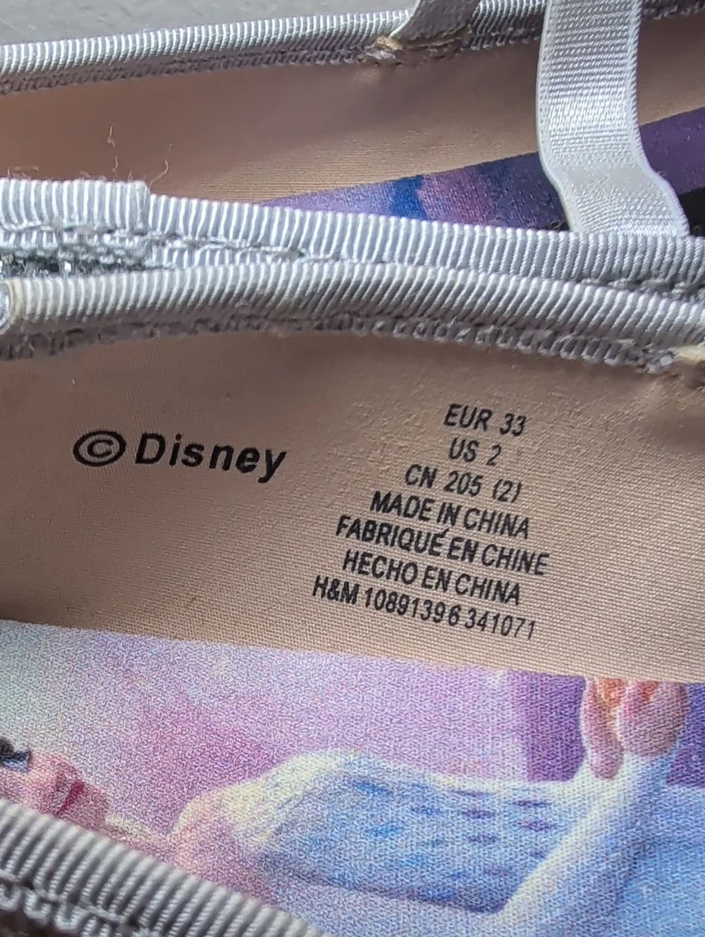 Disney x H&M Silver Glitter Mary Jane Flats Frozen Anna Elsa Girls Size 2